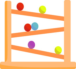 Wooden Ball Run Toy with Colorful Spheres Icon