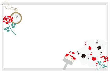 アリスモチーフのフレーム背景イラスト素材