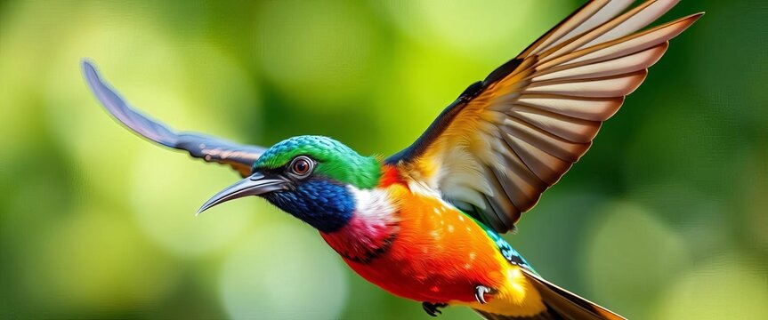 Close-up of a vibrant baza bird in flight, sharp detail, natural setting,  picture,  vector
