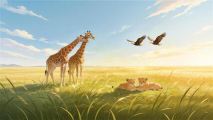 Harmonious and affectionate animals in the natural world