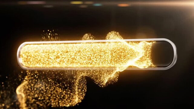 A sleek, silver thermometer with a glowing yellow-orange light emanating from its left end, set against a dark background with blurred lights