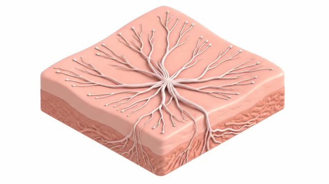 Visualizing human skin anatomy with a focus on the complex sensory nerve endings and dermal layers