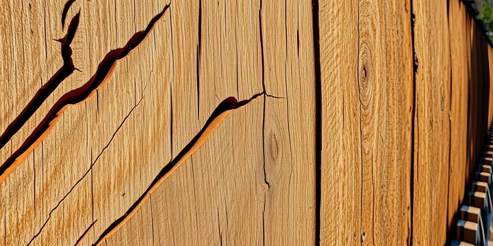 Close-up of weathered oak barrel staves, showing grain and texture, beer, background