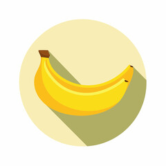 Fresh yellow banana illustration on a circular background isolated design