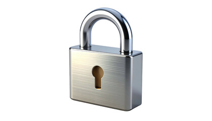 Naklejka premium Silver Padlock with Keyhole Unlocked Position.