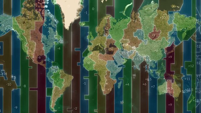 World Time Zones Map Animation