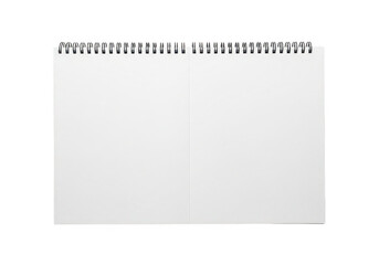 Blank spiral notebook page isolated on transparent background