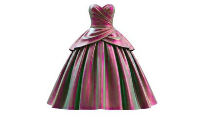 Red Strapless Ball Gown with Draped Bodice