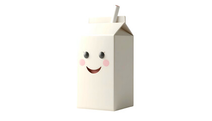 Carton of Milk with Smiling Face.