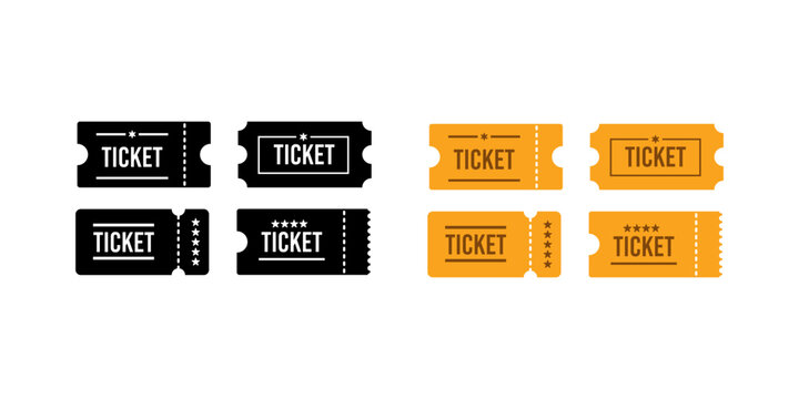 vector cinema tickets Flat Ticket Icon Set for Events and Entertainment