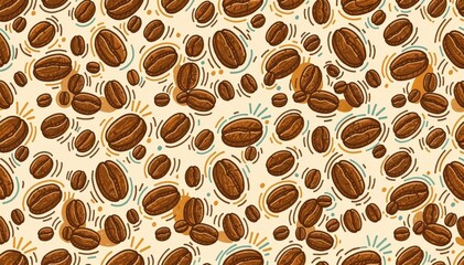 Whimsical Coffee Bean Pattern