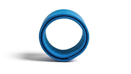 Abstract blue circle shape on a clean white background with subtle shadow