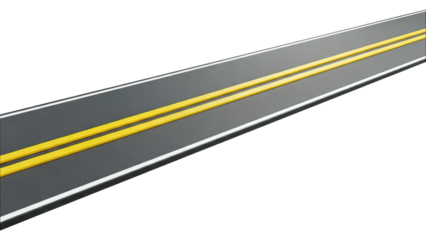 Straight Road with Double Yellow Lines