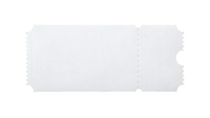 Ticket stub blank isolated on transparent background
