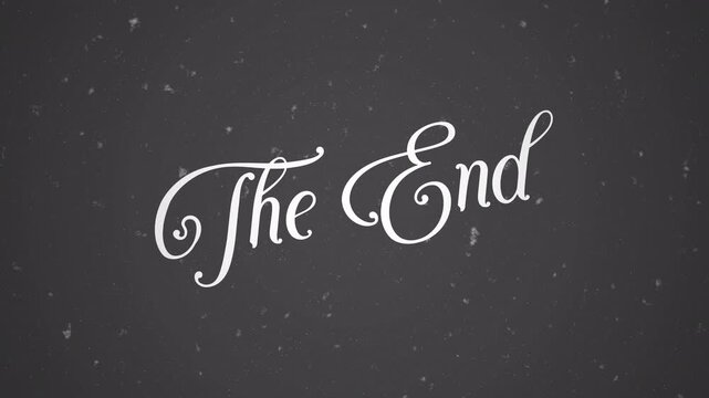 The End Vintage Film. The End Old Film Movie. Animated text the end vintage style. 4k video motion graphic
