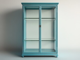 Obraz premium Glass cabinet isolated on white background