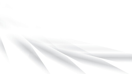Abstract white and gray color, modern design stripes background with geometric shape and glowing light. Vector illustration.