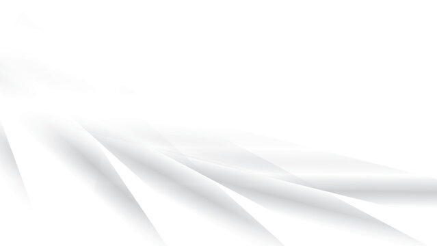 Abstract white and gray color, modern design stripes background with geometric shape and glowing light. Vector illustration.