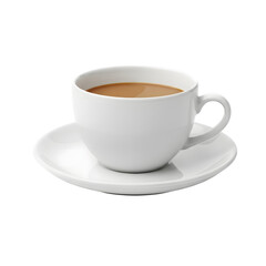 Obraz premium Single white coffee cup on saucer
