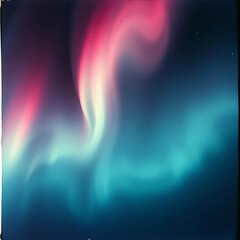 Fototapeta premium Silken threads of aurora borealis, rendered in a degraded emulsion, weaving luminous patterns on dark canvas, emulsion, canvas