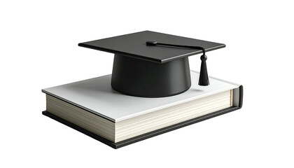 Graduation Cap on Top of Book.