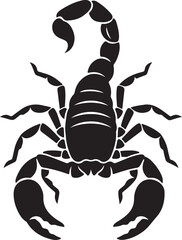 Obraz premium Black Scorpion Silhouette Icon Poisonous Arachnid Symbol Isolated