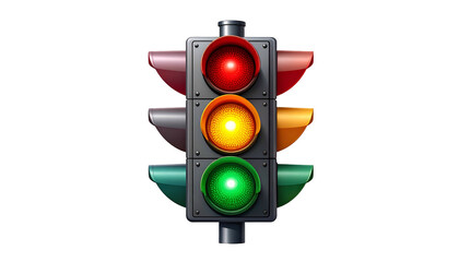 Traffic Light with Red Yellow Green Lights.