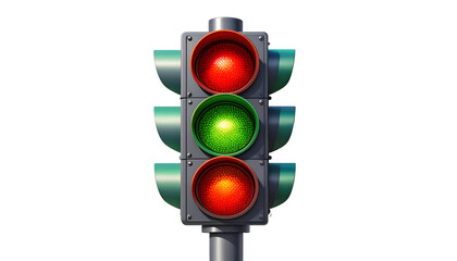 Traffic Light with Red and Green Lights.