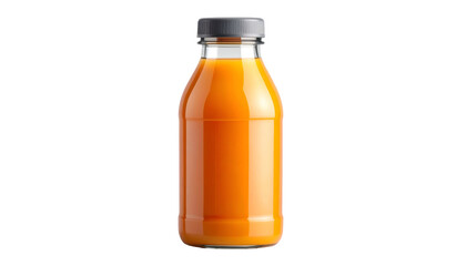 Glass Bottle of Orange Juice Drink.