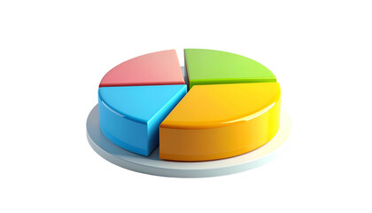 Colorful Pie Chart on White Plate.