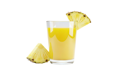 Glass of Pineapple Juice with Pineapple Slices