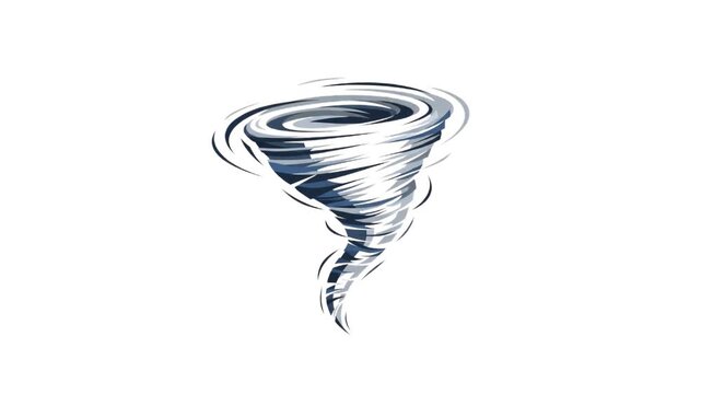 Simple Tornado Animation in Minimal Style Weather Motion Illustration