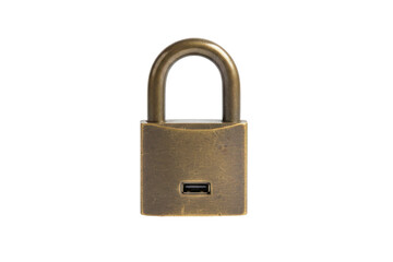 Naklejka premium Antique Brass Padlock with Keyhole, Vintage Security Lock for Protection and Privacy