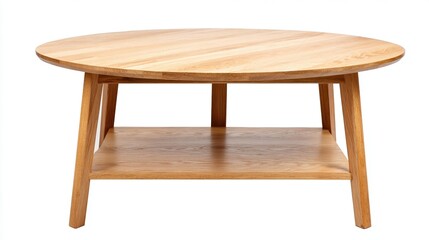 Fototapeta premium Elegant round wooden coffee table design.