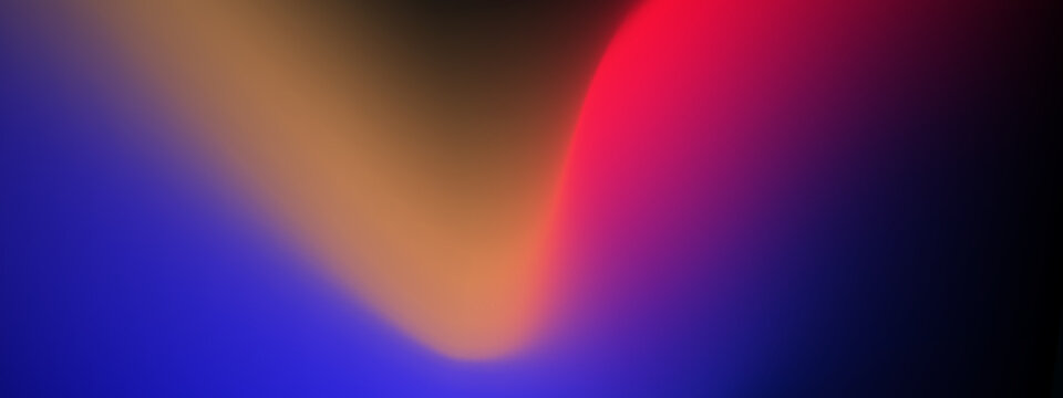 A dramatic color transition from royal blue to fiery orange with a soft central light leak effect