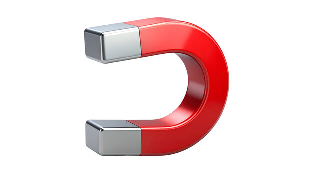 Red Horseshoe Magnet with Silver Ends.
