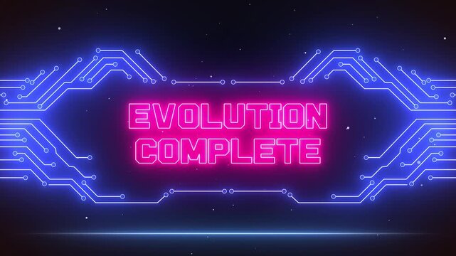 Epic evolution complete notification for monster and character upgrades, perfect for showcasing new forms