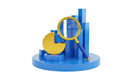 Magnifying Glass on Financial Charts and Graphs