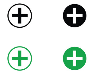 Obraz premium Plus Icons set. Add plus icon. Addition sign.