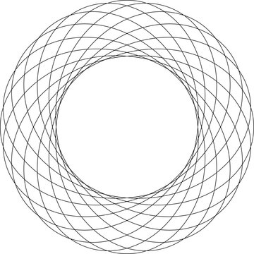 Guilloche rosette ring line pattern, abstract circular spirograph ornament