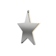 Fototapeta premium Shiny Metal Star on Transparent Background