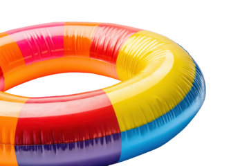Colorful inflatable kiddie pool isolated on transparent background. Colorful inflatable swimming pool isolated on white background.