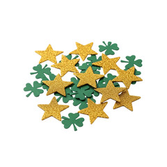 Obraz premium St Patrick's Day stars and shamrocks on Transparent Background