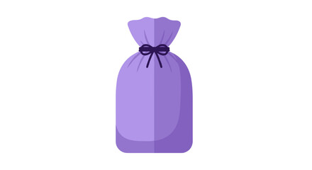 Purple scent pouch tied with a ribbon, isolated on a white background, showcasing a minimalist and clean design
