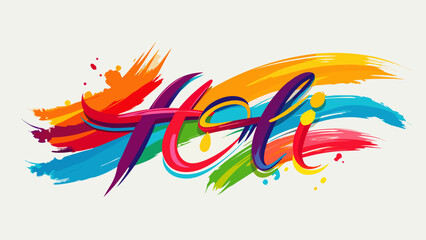 Vibrant celebration of holi festival with colorful brush strokes Vector