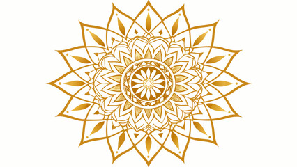 Intricate golden mandala with symmetrical patterns Vector