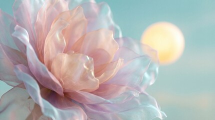 Fototapeta premium Soft Pink Flower Closeup with Blurred Background.