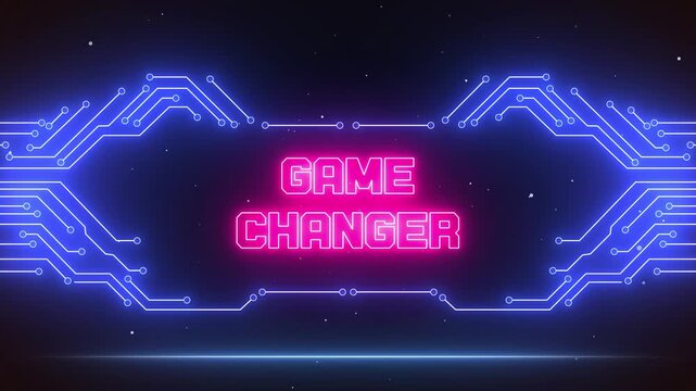 Professional neon game changer alert for streamers, use this to celebrate huge wins that shift the competition