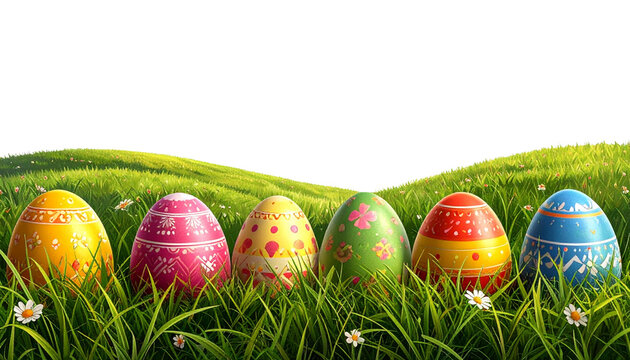 Easter eggs on a transparent background