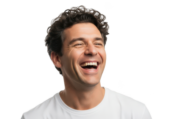 Man laughing heartily